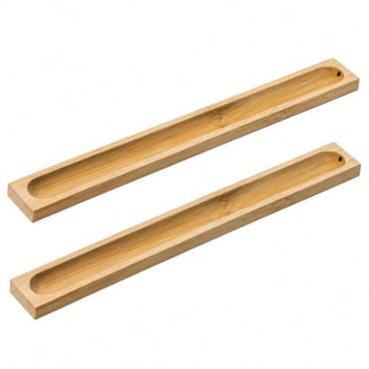 Natural Bamboo Incense Stick Holder Set – 2 Pieces with Ash Catcher Tray for Home Use