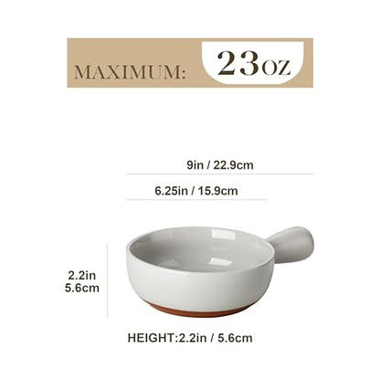 MALACASA 23 Oz French Onion Soup Bowls With Handles, Ceramic Soup Crocks for Cereal, Pasta, Beef Stew, Chilli,Oven Microwave Dishwasher Safe, Set of 4, Multicolor, Series TARA - color: Multicolor