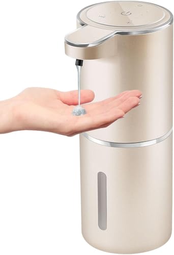 Automatic Liquid Soap Dispenser,Touchless Hand Soap Dispenser USB Rechargeabled Dispenser Electric,Wall Mounted 4 Levels Adjustable Dispenser Pump for Bathroom Kitchen Dish Soap Gold - color: Gold, style: Gel