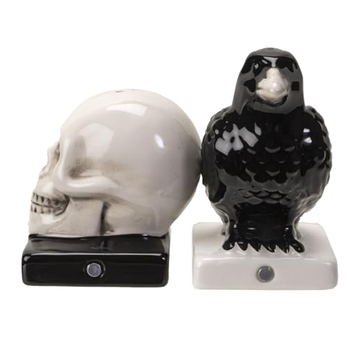 Pacific Giftware Quoth The Raven Halloween Ceramic Salt and Pepper Shakers Set