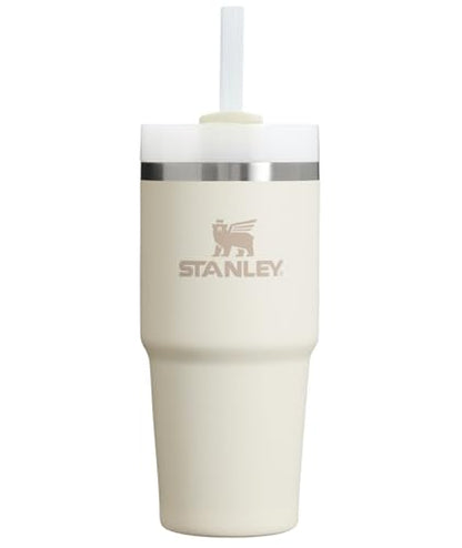 STANLEY Quencher H2.0 Flow State Tumbler, 14 oz, Cream 2.0 | Straw and 3-Position Lid | Cup Holder Compatible for Travel | Insulated Stainless Steel Cup | BPA-Free - color: Cream 2.0, style: Classic