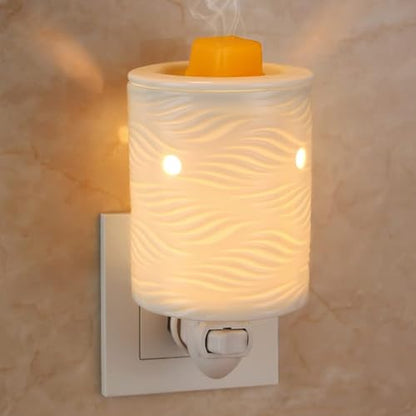 Plug in Wax Melt Warmer, Plug in Wax Warmers for Scented Wax, Scentsy Diffuser for Fragrance Oil Wax Melter Decoration with Two Bulbs