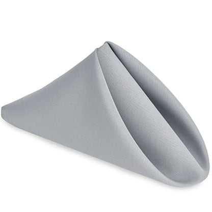 Silver Grey Cloth Napkins Set of 6, 18 x 18 Inch, Washable Dinner Napkins with Hemmed Edges for Restaurant, Wedding and Holiday - color: Silver, size: 18" x 18" (Set of 6)