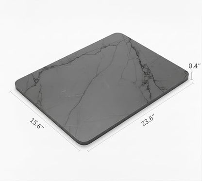 Premium Stone Bath Mat Diatomaceous Earth Ultra Absorbent Quick Drying Easy to Clean Non-Slip Diatomite Stone Bath Shower Mat Ideal for Bathroom Floor (Marble Grey) - color: Marble Grey