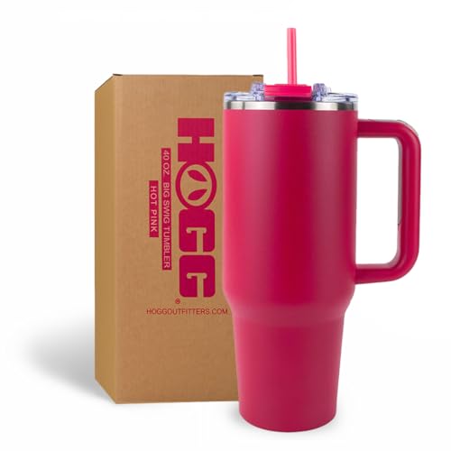 Big Swig 40oz Tumbler with Handle and Straw - Hot Pink, 40 oz Tumbler, Insulated Cup with Handle, 40oz Water Bottle with Straw, Thermal Cups, Leak Proof Lid, Travel Mugs, Stainless Steel - color: Hot Pink