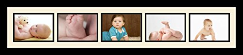 ArtToFrames Collage Photo Frame Single Mat with 5-5x7 Openings and Satin Black Frame. - color: 5 - 5x7 - (2138), size: Blue Jay