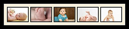 ArtToFrames Collage Photo Frame Single Mat with 5-5x7 Openings and Satin Black Frame. - color: 5 - 5x7 - (2138), size: Blue Jay