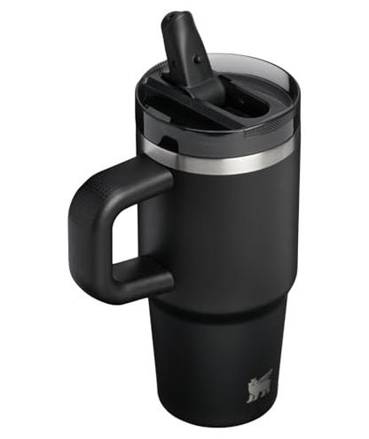 STANLEY Quencher ProTour Flipstraw Tumbler, 14 oz, Black 2.0 | Built-In Straw & Handle | Cupholder Compatible for Travel | Leakproof Insulated Stainless Steel Cup | BPA-Free - color: Black 2.0, size: 14 Ounces