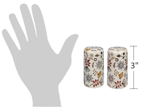Country Floral Salt and Pepper Shakers, Unique Flower S&P Shaker Set | Hand-Painted Decorative & Functional Kitchen Decor