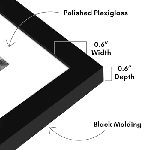 Americanflat 5.5x6.5 Picture Frame 2-Pack - Matted to 2.5x3.5 - Black | Slim Molding construction, Polished plexiglass front, wall or tabletop display with included easel, triangle hangers included - color: Black, size: 5.5x6.5