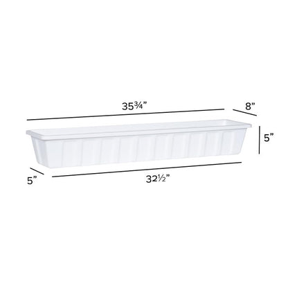 Root & Vessel Poly-Pro Plastic Flower Box Planter, White, 36-Inch - color: White, size: 36-Inch