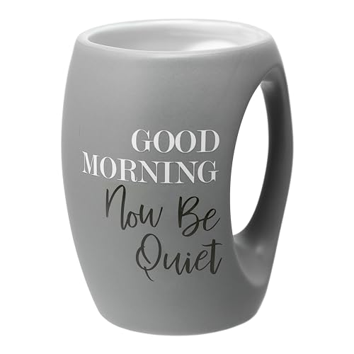 Pavilion Gift Company - Good Morning Now Be Quiet - 16 oz Green Coffee Mug Tea Cup Gift From Wife Husband Girlfriend Boyfriend Anniversary Parenting Mom Dad Birthday Long Distance Present - color: Gray, White, Black