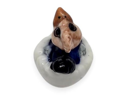 ChangThai Design ¾ Inch Cassowary Flightless Bird in Eggshell Ceramic Figurine for Terrarium Decoration Collectible Statue for Adult Collectors Handcrafted Porcelain Sculpture Home Room Tabletop Decor