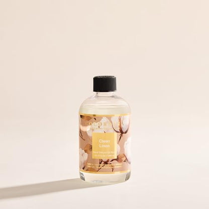 Reed Diffuser Refill Clean Linen 10.14oz (300ml) with 8 Sticks - Premium Long-Lasting Floral Essential Oil, Home Fragrance for Bedroom, Bathroom Home Decor - size: 10.14 Fl Oz (Pack of 1)