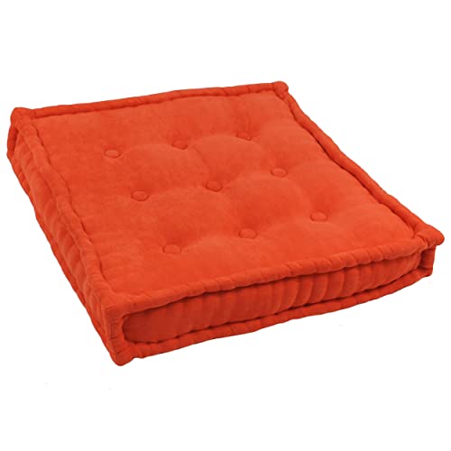 Blazing Needles Corded Button Tufted Floor Pillow, 25", Tangerine Dream - color: Tangerine Dream