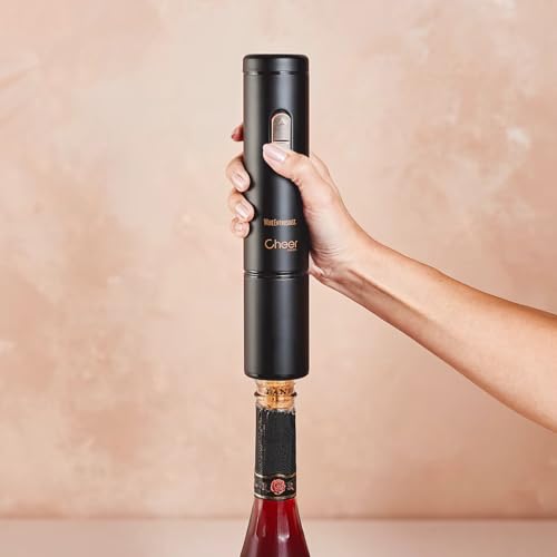 Wine Enthusiast x Cheer Moda Electric Sparkling Wine Opener – Automatic Champagne Bottle Opener with Cork Release & Stopper – Stainless Steel Electric Wine Tool – Battery Powered – U.S. Exclusive - color: Sparkling Wine