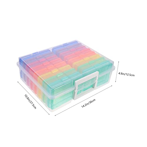VILLCASE 1set Compartment Photo Storage Organizer Box Versatile Classified Card Holder and Photo Keeper for Home Crafts and Keepsakes for Birthdays and Festivals