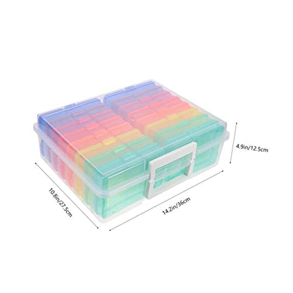 VILLCASE 1set Compartment Photo Storage Organizer Box Versatile Classified Card Holder and Photo Keeper for Home Crafts and Keepsakes for Birthdays and Festivals