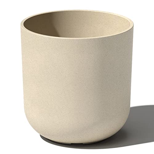 Veradek Mason Series Lima Planter - Large Round Outdoor Planter | Made From a Durable Plastic-Stone Composite With Pre-Drilled Drainage Holes. Modern Porch/Patio Décor - color: Sand, size: 10 inches