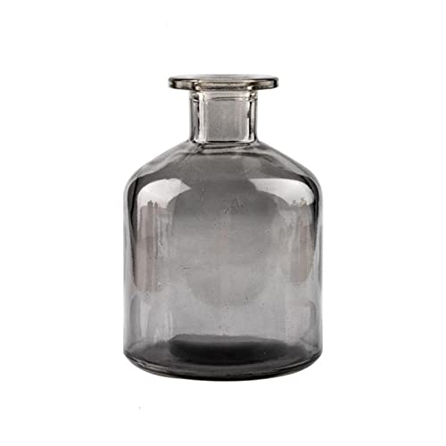 Glass Bud Vase, 1pc Small Vases for Flowers, Decorative Glass Bottles, Mini Flower Vases Centerpiece for Wedding, Vintage Vase for Rustic Home Decor, Living Room, Office Desk (250ml-gray) - color: 250ml-gray