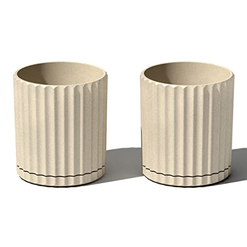 Veradek Demi Series Demi 6" Planter w/Tray - Sand, 2 Pack - color: Sand, size: 6 inch - 2 Pack