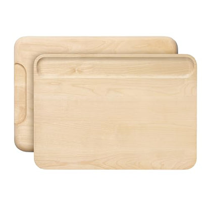 Caraway 17 x 12" Large Wood Cutting Board | Double Sided Wood Cutting Board, Made From FSC-Certified Wood, Food-Safe Mineral Oil and Wax Finish - size: 17"L x 12"W