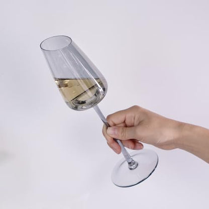 KAMMAK Crystal Red Wine Glasses Set of 2, 7.44 oz Stemmed Glasses, XH015 | Hand Blown, Bordeaux Wine Glasses, Thin Rim & Long Stem, Red & White, Daily Use, Wedding or Birthday Gift for Women - size: 8KPXH015