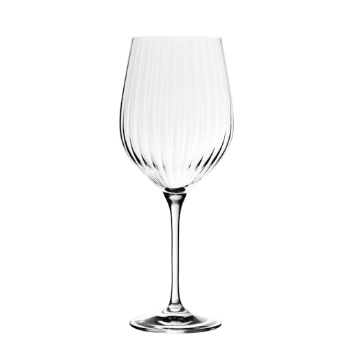 KROSNO Red Wine Glasses Set of 4, 15.2 oz, Lumi Collection | Wine Tumbler with Stem, Lead-Free Crystal Glassware, Drinking Glasses, Riedel Cups, Home & Restaurant, Dishwasher Safe - style: Chic
