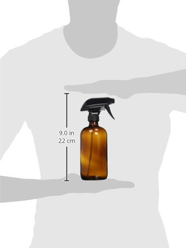 Sally's Organics 16oz Amber Glass Spray Bottle for Thieves Cleaner, Essential Oils, Cleaning Solutions & Plants - Refillable, Chemical-Resistant, with Adjustable Mist & Stream Sprayer - size: 16 Ounces