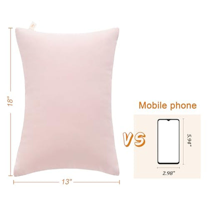 BEDSUM Toddler Pillows 13x18 Microfiber: Travel Inserts, 2 Pack, Pink | Soft brushed microfiber, 13x18 size, 2 pillow inserts, machine washable, lightweight for daycare, travel, and home use - color: Pink, size: 13x18 inches