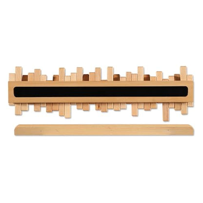 Coat Rack Wall Mount Piano Flip Down Wall Hook Rack 5 Hooks Beech | Natural Wood Handmade Unique Hanger for Coats Bag Hat Umbrella key Wall Art In the foyer living room bedroom bathroom office - color: Beech