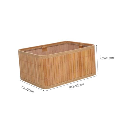 POPETPOP 3pcs Woven Wicker Storage Baskets Natural Material Nesting Bins for Bedroom Bathroom Laundry Room Kitchen Versatile Small Organizers