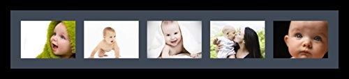 ArtToFrames Collage Photo Frame Single Mat with 5-5x7 Openings and Satin Black Frame. - color: 5 - 5x7 - (2138), size: Blue Jay
