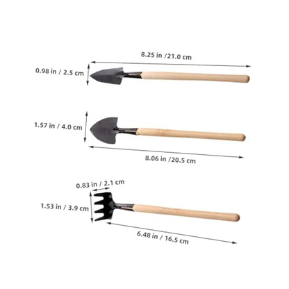 Homoyoyo 6 Sets Mini Garden Tools Kit – 18pcs Small Metal Hand Tools for Indoor Gardening, Flower Planting, Soil Digging, Transplanting, and Succulent Care