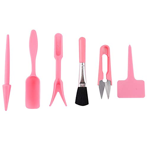 19Pcs/Set Transplanting Tools Set,Succulent Care kit,Mini Garden Hand Transplanting Succulent Tools Set,Succulent Plants Tool，Transplanting Gardening Tools for Bonsai Indoors Small Plants(粉色)