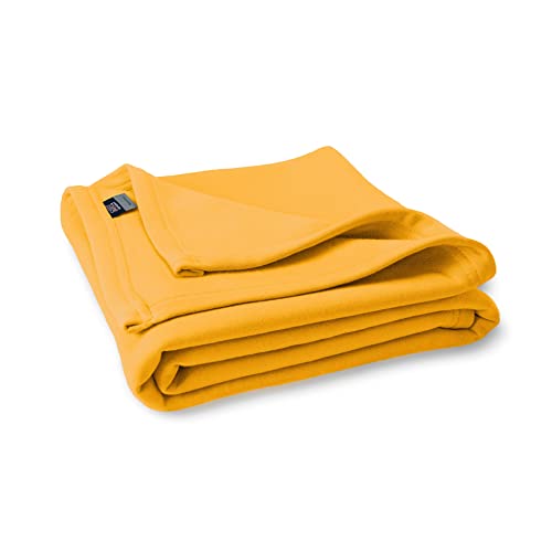 MV Sport Lightweight Sweatshirt Blanket Throw – Warm & Cozy, Breathable Oversized Fleece Knit, Couch, Bed, Travel, Cold Nights, and Outdoors – Soft Light Weight Blanket 54" x 84" Soft Yellow - color: Soft Yellow, size: Adult