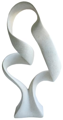 15" Modern Abstract Ribbon Decorative Sculpture, Knot Sculptures,Home Decor,Coffee Table Statues,Dining Living Room Desk Decor（Milky White） - color: 15" Light Gray