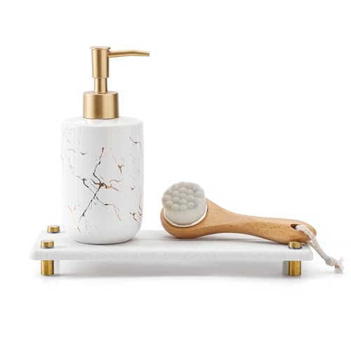 Stone Drying Tray, Gold Sink Caddy, Water Absorbing Faucet Mat Kitchen Sink Organizer, Diatomite Bathroom Counter Coaster, Soap Dish Rack Riser Dispenser Sponge Holder, Beige 10" x 4" - color: Beige - Gold, size: 10" x 4" x 1"