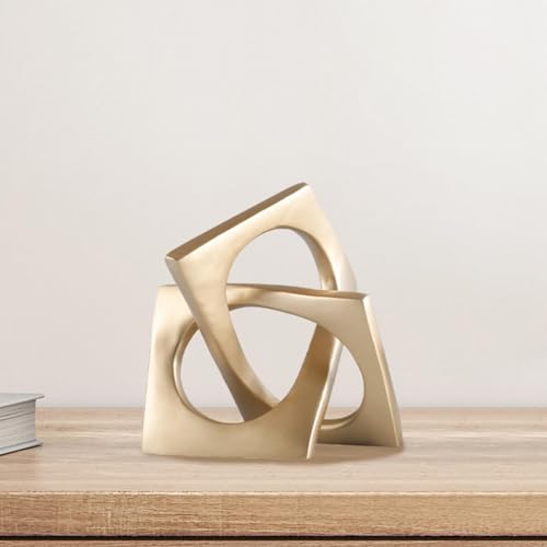 HouseVibe Geometric Sculpture Desktop Ornament Modern Statue Decorative Figurine for Shelf Cabinet Desk Dinning Table Living Room, L