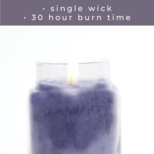 A Cheerful Giver - Lavender Vanilla Baby Scented Glass Jar Candle (6oz) with Lid & True to Life Fragrance Made in USA - size: 6 oz