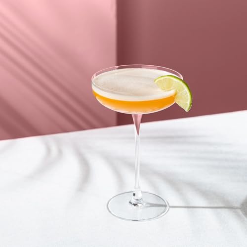 NUDE Savage Coupe Glasses Set of 2 – 7.5 oz Premium Lead-Free Crystal Martini Glasses – Modern Coupe Style Cocktail Glasses for Martini, Shaken & Stirred Drinks - color: Savage Coupe