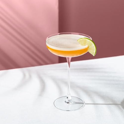 NUDE Savage Coupe Glasses Set of 2 – 7.5 oz Premium Lead-Free Crystal Martini Glasses – Modern Coupe Style Cocktail Glasses for Martini, Shaken & Stirred Drinks - color: Savage Coupe