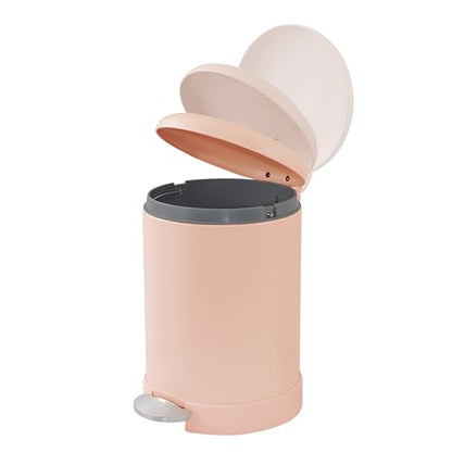 Glad Small Trash Can, 1.2 Gallon | Round Stainless Steel Garbage Bin with Soft Close Lid & Step Foot Pedal | Metal Waste Basket with Removable Inner Bucket, Rust - color: Rust