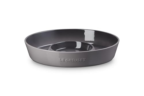 Le Creuset Stoneware Signature Oval Chip and Dip Platter, 13", Oyster - color: Oyster