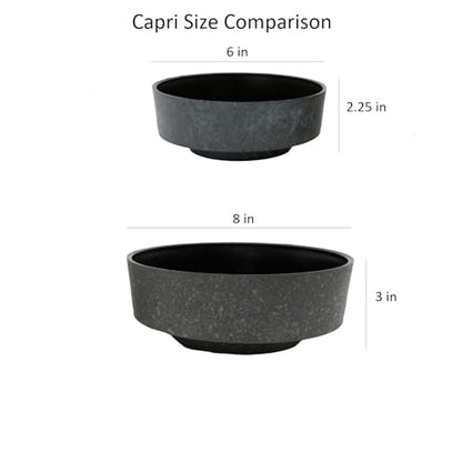 The HC Companies 6 Inch Round Plastic Succulent Capri Bowl 6"x6"x2.25" in Faux Concrete Color - color: Faux Concrete, size: 6"