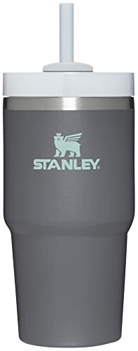 STANLEY Quencher H2.0 Flow State Tumbler, 20 oz, Charcoal | Straw and 3-Position Lid | Cup Holder Compatible for Travel | Insulated Stainless Steel Cup | BPA-Free - color: Charcoal, style: Classic