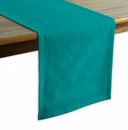 Calicot Table Runner 100% Cotton Table Runners 72 inches Long (14" x 72") | Washable Reusable Table Runner for Home Farmhouse Kitchen Dining Party Wedding Hotel Decorations - Teal Blue - color: Teal Blue, size: 14" x 72"