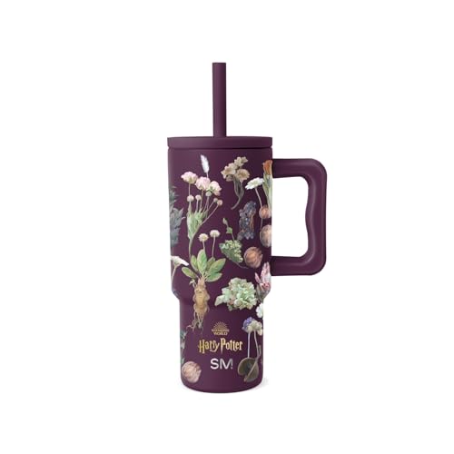 Simple Modern Harry Potter Kids Tumbler with Straw & Handle | 24oz | Trek Kids Water Bottle, Toddler Cup | Insulated Stainless Steel, Spill-Proof Straw Lid | Harry Potter Herbology - color: Harry Potter: Herbology, size: 24 Ounces