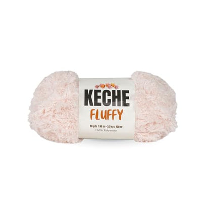 KECHE Fluffy Bulky Yarn – Super Soft Chunky Fuzzy Blanket Weight # 5 Yarn for Knitting Crocheting Crafting 3.5 oz (100 gr) 98 Yds (90 m) - Dusty Pink - color: Dusty Pink, size: 1 SKEIN