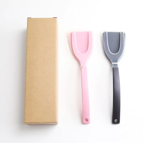 Silicone Kitchen Spatula Tong (Set of 2) – Heat Resistant 2-in-1 Grip & Flip Non-Stick Cooking Tongs for Pancakes, Fish, Eggs, and More – Kitchen Tool Set (Black + Red)